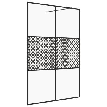 Paravan de duș walk-in negru 140x195 cm sticlă ESG transparentă - Img 2