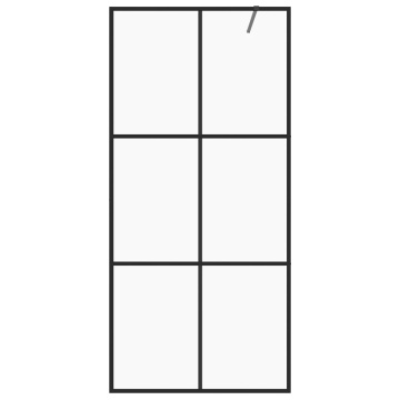 Paravan de duș walk-in negru 80x195 cm sticlă ESG transparentă - Img 3