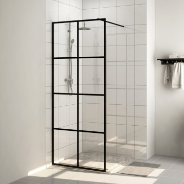 Paravan de duș walk-in negru 80x195 cm sticlă ESG transparentă - Img 1