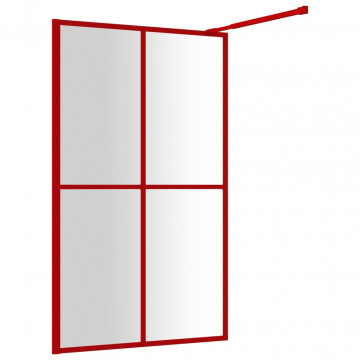 Paravan de duș walk-in roșu 118x195 cm sticlă ESG transparentă - Img 7