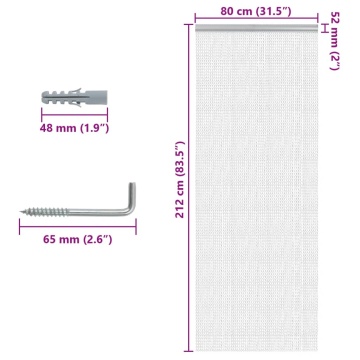 Paravan de ușă cu lanț, 80x212 cm, aluminiu - Img 5