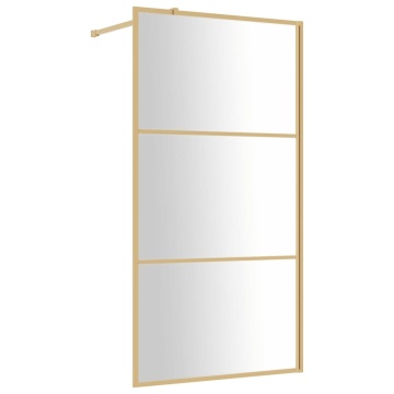 Paravan duș walk-in, auriu, 100x195 cm, sticlă ESG transparentă - Img 2