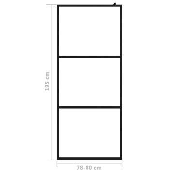 Paravan duș walk-in, negru, 80x195 cm, sticlă ESG transparentă - Img 6