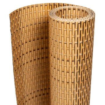 Paravan pentru balcon 10 buc. maro deschis 255x19 cm poliratan - Img 2