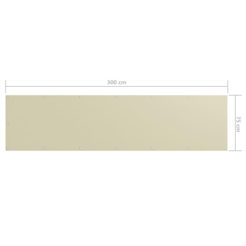 Paravan pentru balcon, crem, 75x300 cm, țesătură oxford - Img 5