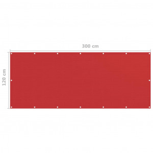 Paravan pentru balcon, roșu, 120 x 300 cm, HDPE - Img 5