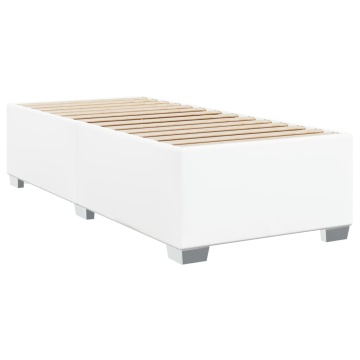 Pat box spring cu saltea, alb, 90x200 cm, piele ecologică - Img 6