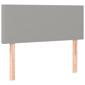 Pat box spring cu saltea, gri deschis, 100x200 cm, textil - Img 5