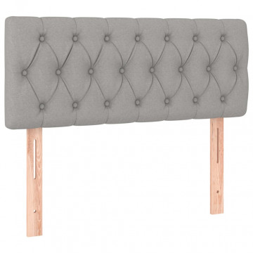 Pat box spring cu saltea, gri deschis, 100x200 cm, textil - Img 5