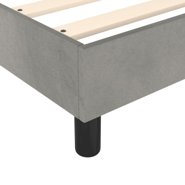 Pat box spring cu saltea, gri deschis, 140x190 cm, catifea - Img 6