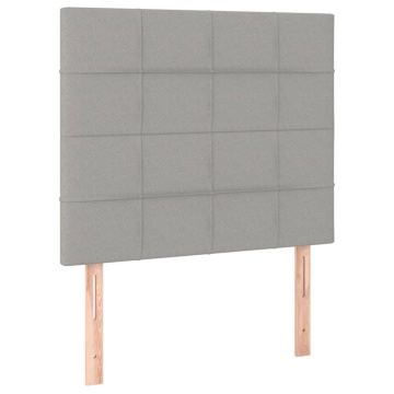 Pat box spring cu saltea, gri deschis, 90x190 cm, textil - Img 5