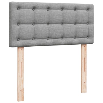 Pat box spring cu saltea, gri deschis, 90x200 cm, textil - Img 6