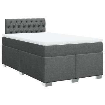 Pat box spring cu saltea, gri închis, 120x190 cm, textil - Img 3