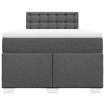 Pat box spring cu saltea, gri închis, 120x190 cm, textil - Img 4