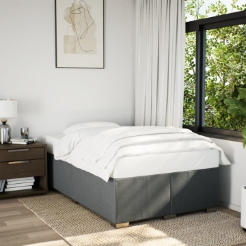 Pat box spring cu saltea, gri închis, 120x190 cm, textil - Img 3