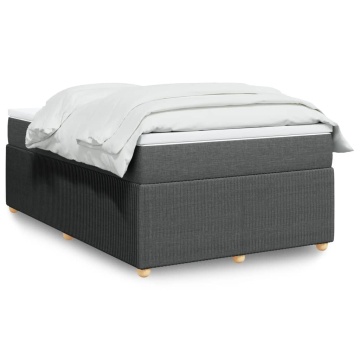 Pat box spring cu saltea, gri închis, 120x200 cm, textil - Img 1