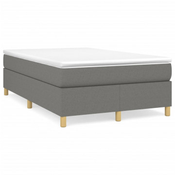 Pat box spring cu saltea, gri închis, 120x200 cm, textil - Img 2