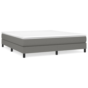 Pat box spring cu saltea, gri închis, 180x200 cm, textil - Img 2