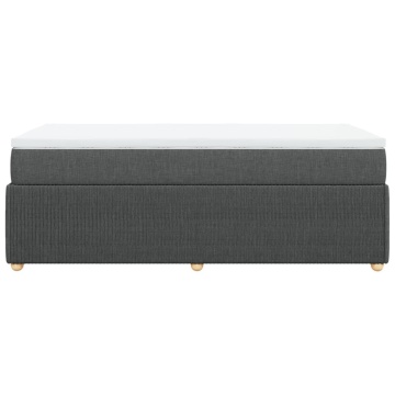 Pat box spring cu saltea, gri închis, 80x200 cm, textil - Img 8