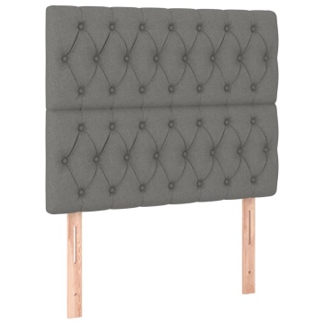 Pat box spring cu saltea, gri închis, 90x200 cm, textil - Img 5