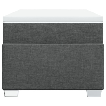 Pat box spring cu saltea, gri închis, 90x200 cm, textil - Img 4