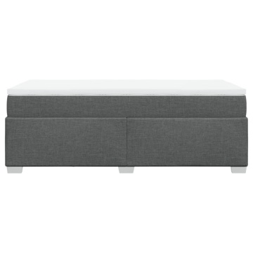 Pat box spring cu saltea, gri închis, 90x200 cm, textil - Img 7