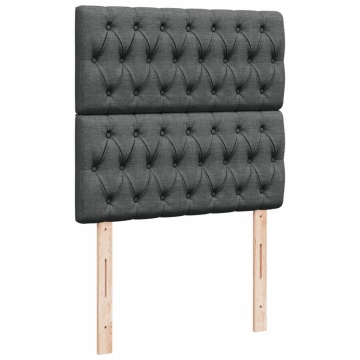 Pat box spring cu saltea, gri închis, 90x200 cm, textil - Img 7
