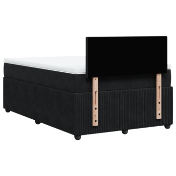 Pat box spring cu saltea, negru, 120x200 cm, catifea - Img 7