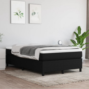 Pat box spring cu saltea, negru, 120x200 cm, textil - Img 1