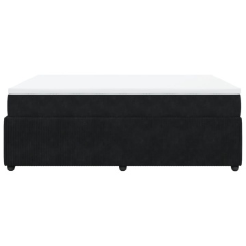 Pat box spring cu saltea, negru, 140x190 cm, catifea - Img 7