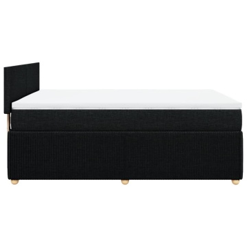 Pat box spring cu saltea, negru, 140x200 cm, textil - Img 6