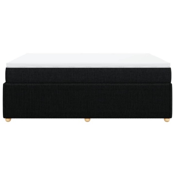 Pat box spring cu saltea, negru, 140x200 cm, textil - Img 8