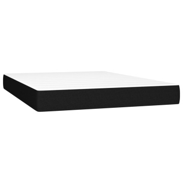 Pat box spring cu saltea, negru, 140x200 cm, textil - Img 7
