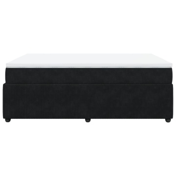 Pat box spring cu saltea, negru, 160x200 cm, catifea - Img 7