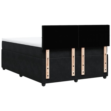 Pat box spring cu saltea, negru, 160x200 cm, catifea - Img 7