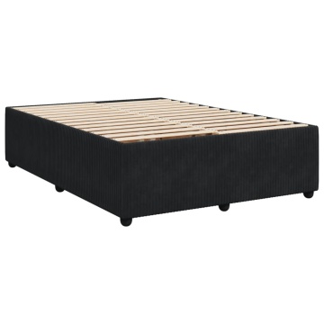 Pat box spring cu saltea, negru, 160x200 cm, catifea - Img 5