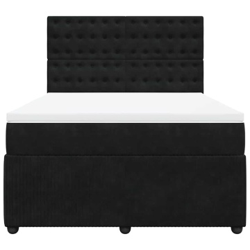 Pat box spring cu saltea, negru, 160x200 cm, catifea - Img 4