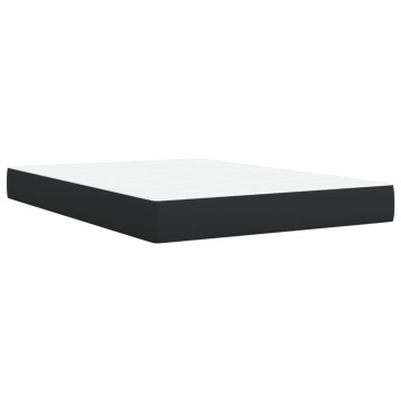 Pat box spring cu saltea, negru, 160x200 cm, piele ecologică - Img 5