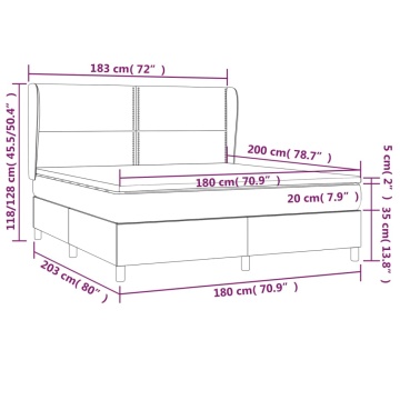 Pat box spring cu saltea, negru, 180x200 cm, catifea - Img 6