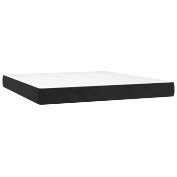 Pat box spring cu saltea, negru, 180x200 cm, catifea - Img 7