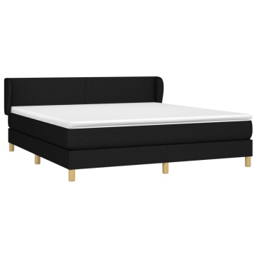 Pat box spring cu saltea, negru, 180x200 cm, catifea - Img 3