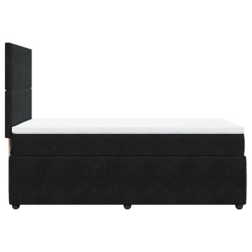Pat box spring cu saltea, negru, 80x200 cm, catifea - Img 8