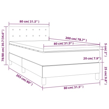 Pat box spring cu saltea, negru, 80x200 cm, textil - Img 6