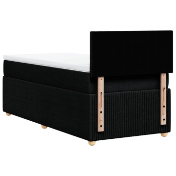 Pat box spring cu saltea, negru, 90x190 cm, textil - Img 7