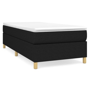 Pat box spring cu saltea, negru, 90x200 cm, textil - Img 2