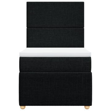 Pat box spring cu saltea, negru, 90x200 cm, textil - Img 5