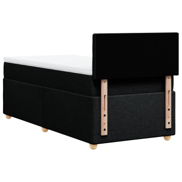 Pat box spring cu saltea, negru, 90x200 cm, textil - Img 5