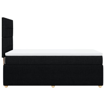 Pat box spring cu saltea, negru, 90x200 cm, textil - Img 8