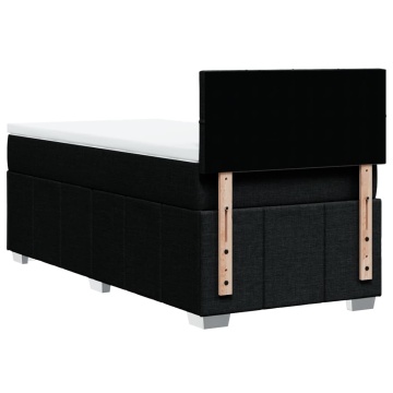 Pat box spring cu saltea, negru, 90x200 cm, textil - Img 7