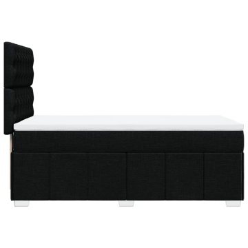Pat box spring cu saltea, negru, 90x200 cm, textil - Img 6